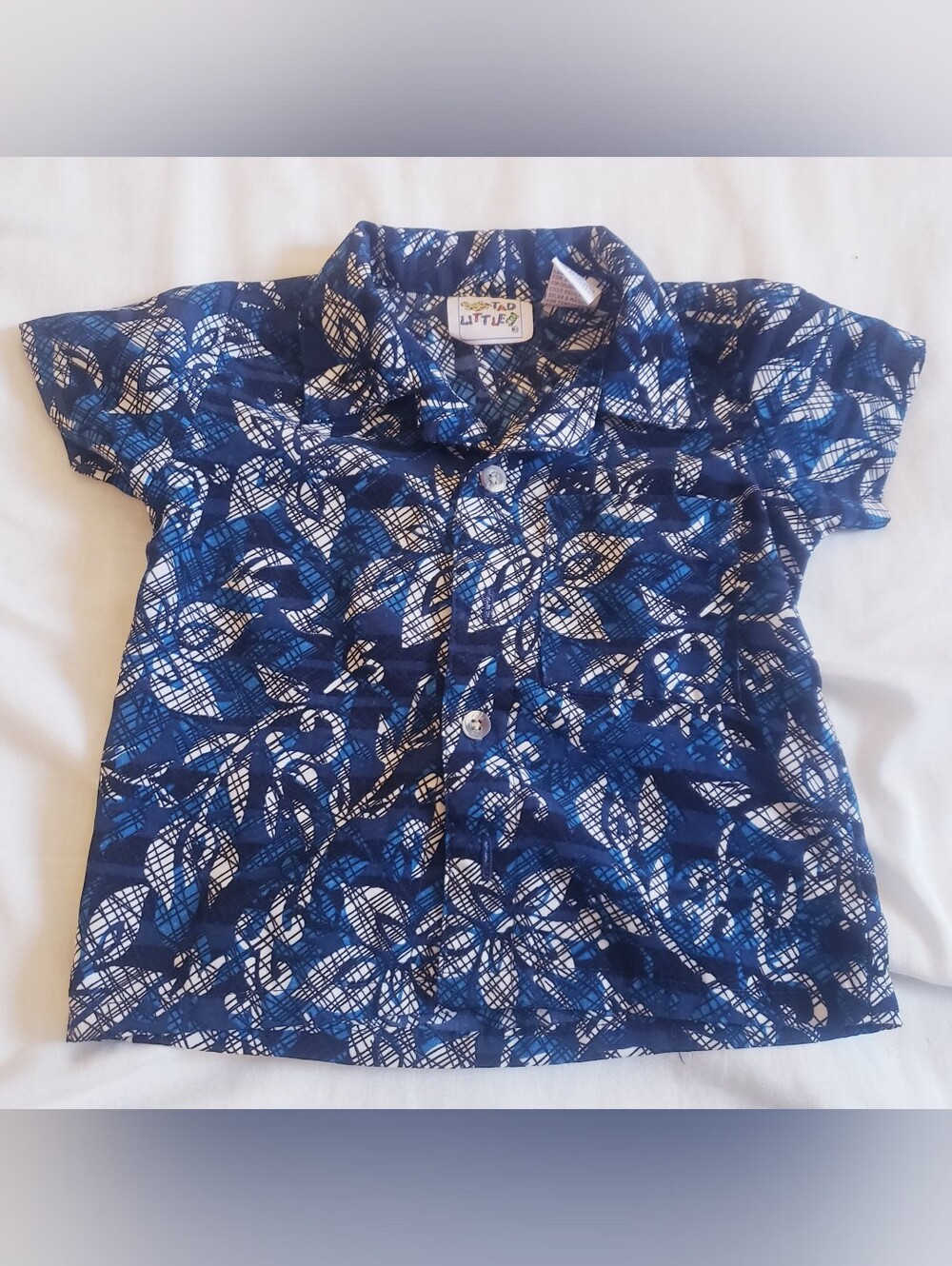 18 Month Boys Blue Floral Hawaiian Shirt